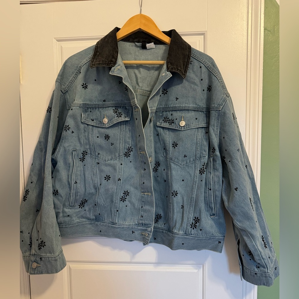H&M Rhinestone-Embellished Denim Jacket